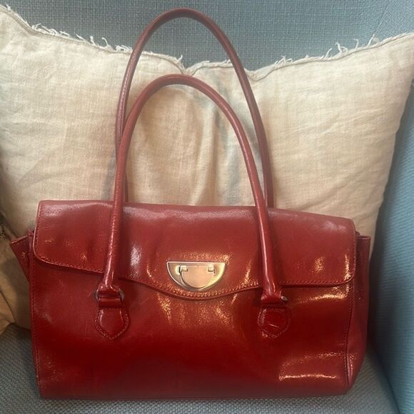 HOBO Red Leather Shoulder Bag - Picture 1 of 8